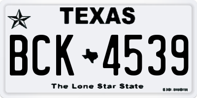 TX license plate BCK4539