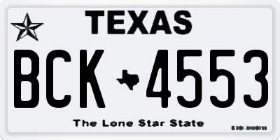 TX license plate BCK4553