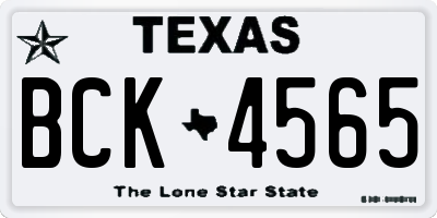 TX license plate BCK4565