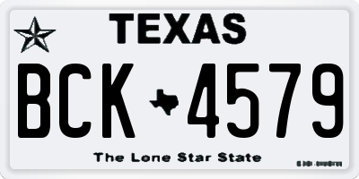 TX license plate BCK4579