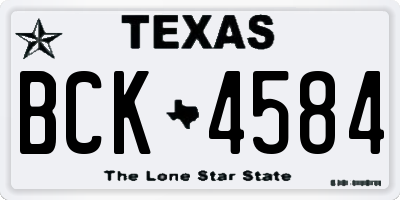 TX license plate BCK4584
