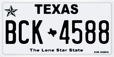 TX license plate BCK4588