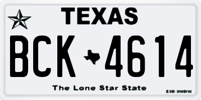 TX license plate BCK4614