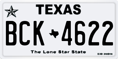 TX license plate BCK4622