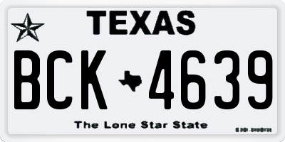 TX license plate BCK4639
