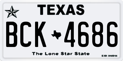 TX license plate BCK4686