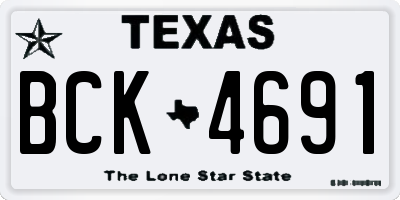 TX license plate BCK4691