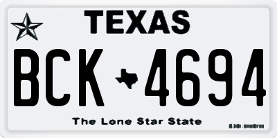 TX license plate BCK4694
