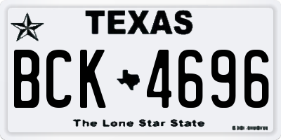 TX license plate BCK4696