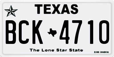 TX license plate BCK4710