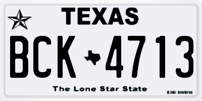 TX license plate BCK4713
