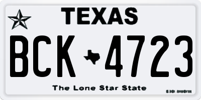 TX license plate BCK4723