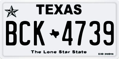 TX license plate BCK4739