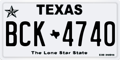 TX license plate BCK4740