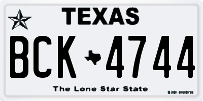 TX license plate BCK4744