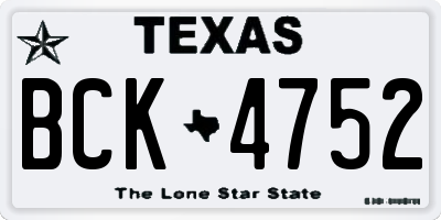TX license plate BCK4752