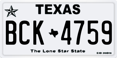 TX license plate BCK4759