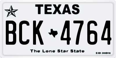 TX license plate BCK4764