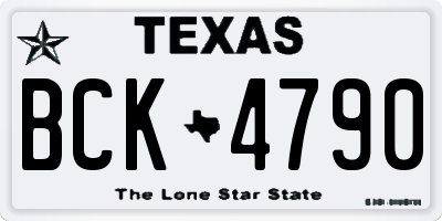 TX license plate BCK4790