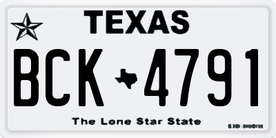 TX license plate BCK4791