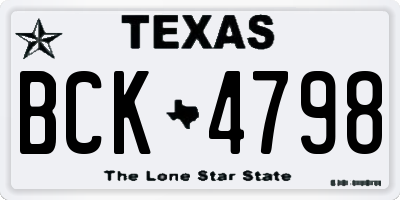 TX license plate BCK4798