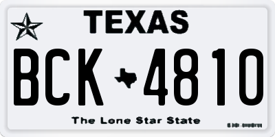 TX license plate BCK4810