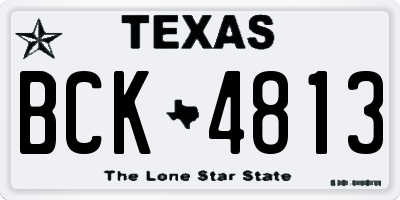 TX license plate BCK4813