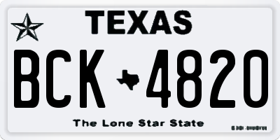 TX license plate BCK4820