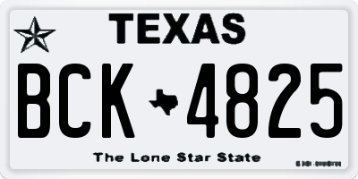TX license plate BCK4825