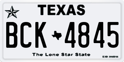 TX license plate BCK4845