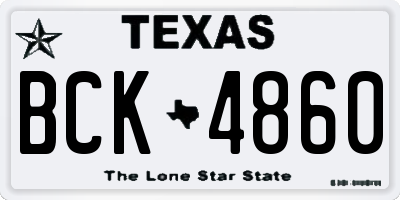 TX license plate BCK4860
