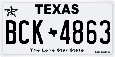 TX license plate BCK4863