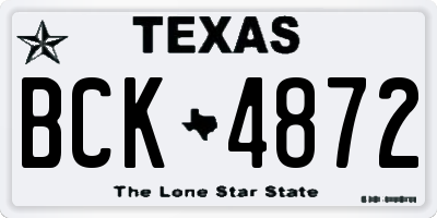 TX license plate BCK4872