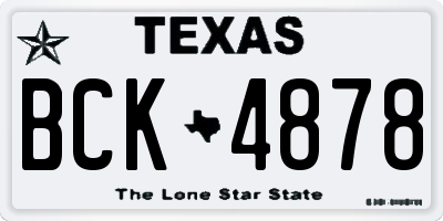 TX license plate BCK4878