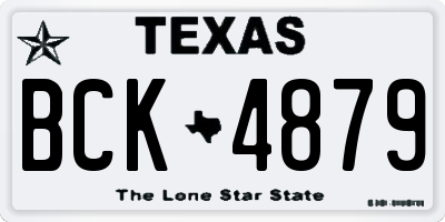 TX license plate BCK4879
