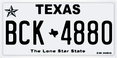 TX license plate BCK4880