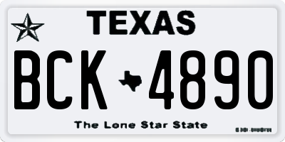 TX license plate BCK4890