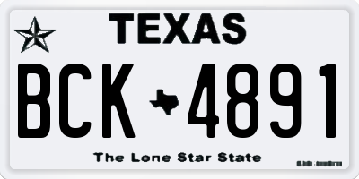 TX license plate BCK4891