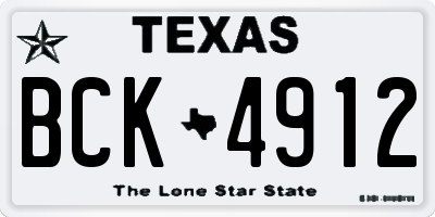 TX license plate BCK4912
