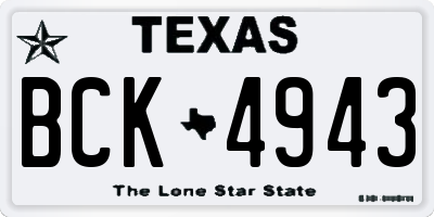 TX license plate BCK4943