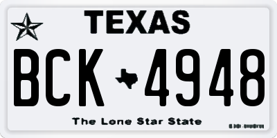 TX license plate BCK4948