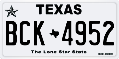 TX license plate BCK4952