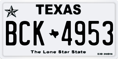 TX license plate BCK4953