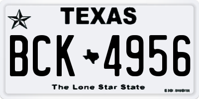 TX license plate BCK4956