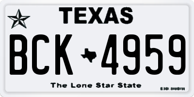 TX license plate BCK4959