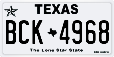 TX license plate BCK4968