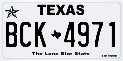 TX license plate BCK4971