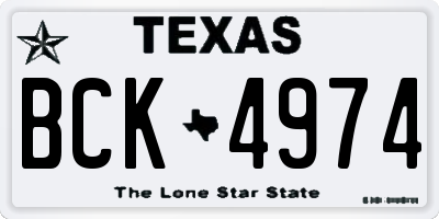 TX license plate BCK4974