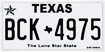 TX license plate BCK4975