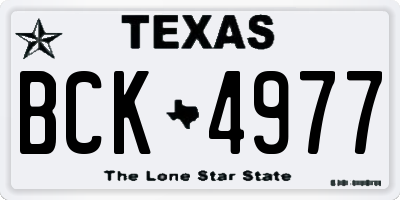 TX license plate BCK4977